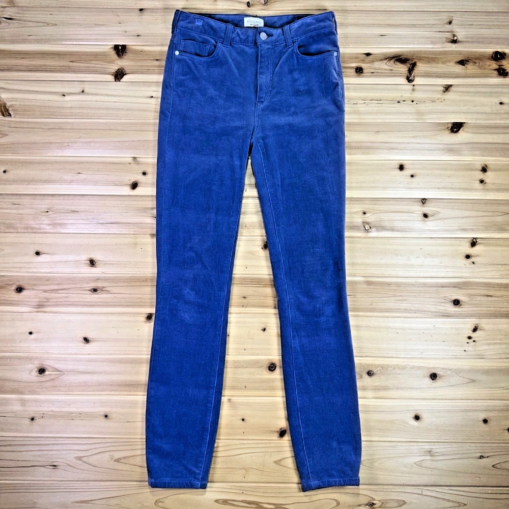 Anthropology Pilcro Pants Womens 27T Blue Corduroy Skinny Mid Rise Pants